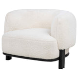 Lawler Ivory/Black Upholstered Barrel Back Accent Chair by Coaster at Eve Furniture