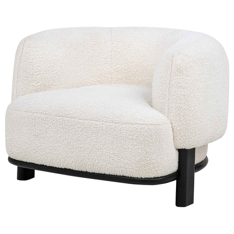 Lawler Ivory/Black Upholstered Barrel Back Accent Chair by Coaster at Eve Furniture