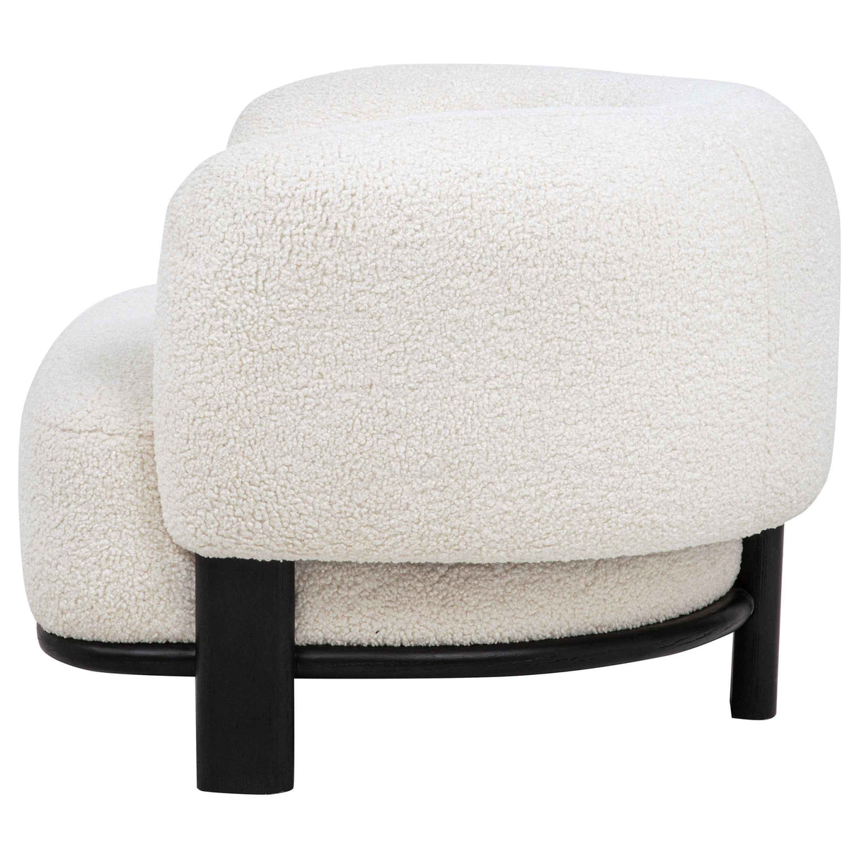 Lawler Ivory/Black Upholstered Barrel Back Accent Chair by Coaster at Eve Furniture