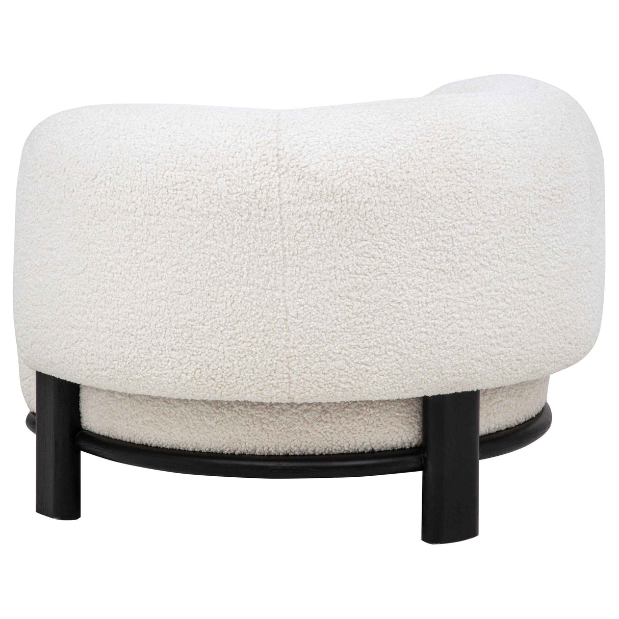 Lawler Ivory/Black Upholstered Barrel Back Accent Chair by Coaster at Eve Furniture