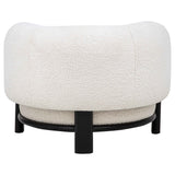 Lawler Ivory/Black Upholstered Barrel Back Accent Chair by Coaster at Eve Furniture