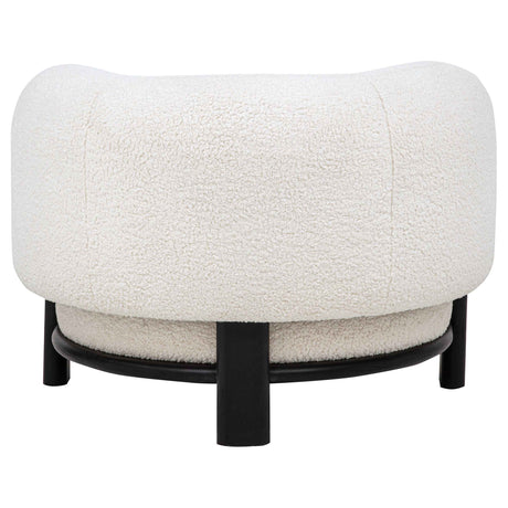 Lawler Ivory/Black Upholstered Barrel Back Accent Chair by Coaster at Eve Furniture