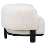 Lawler Ivory/Black Upholstered Barrel Back Accent Chair by Coaster at Eve Furniture