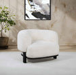 Lawler Ivory/Black Upholstered Barrel Back Accent Chair by Coaster at Eve Furniture