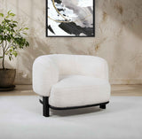 Lawler Ivory/Black Upholstered Barrel Back Accent Chair by Coaster at Eve Furniture