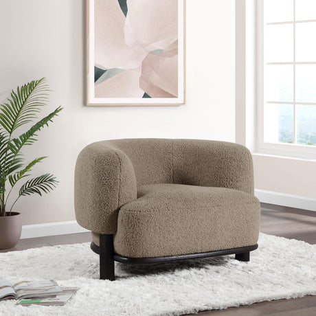 Lawler Upholstered Barrel Back Accent Chair Mushroom by Coaster at Eve Furniture