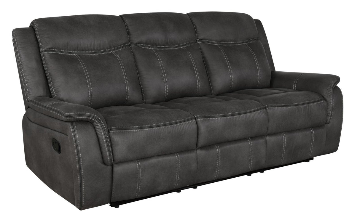 Lawrence Charcoal 2-Piece Upholstered Tufted Living Room Set by Coaster at Eve Furniture