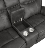 Lawrence Charcoal 2-Piece Upholstered Tufted Living Room Set by Coaster at Eve Furniture