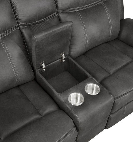 Lawrence Charcoal 2-Piece Upholstered Tufted Living Room Set by Coaster at Eve Furniture