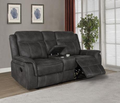 Lawrence Charcoal 2-Piece Upholstered Tufted Living Room Set by Coaster at Eve Furniture