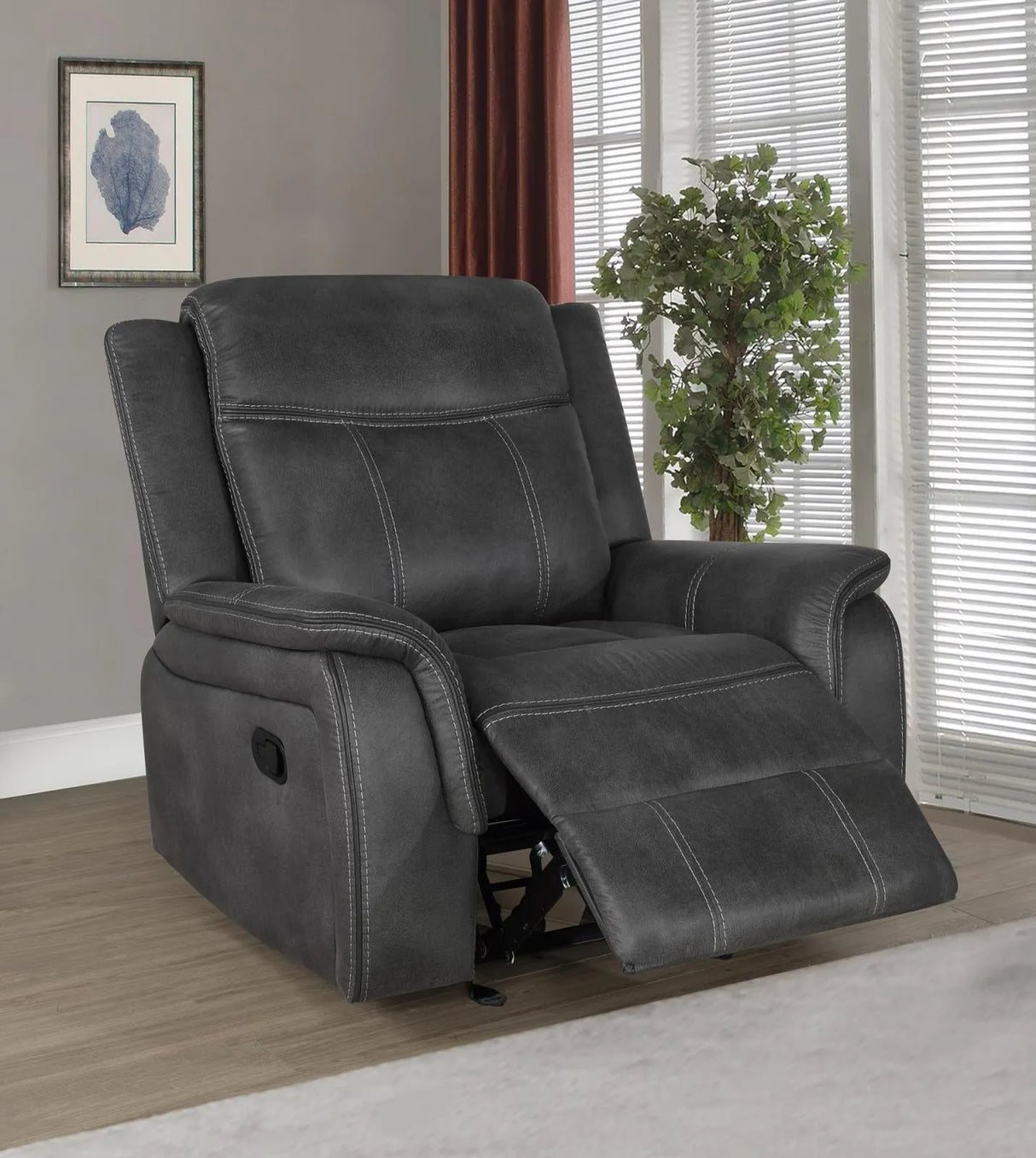 Lawrence Charcoal 3-Piece Upholstered Tufted Living Room Set by Coaster at Eve Furniture