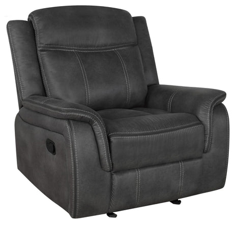 Lawrence Upholstered Tufted Back Glider Recliner by Coaster at Eve Furniture