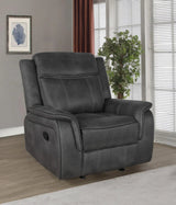 Lawrence Upholstered Tufted Back Glider Recliner by Coaster at Eve Furniture