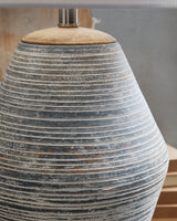 Lawrock Antique Blue Table Lamp by ASHLEY FURNITURE at Eve Furniture