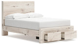 Lawroy Light Natural Full Storage Platform Bed by Ashley at Eve Furniture