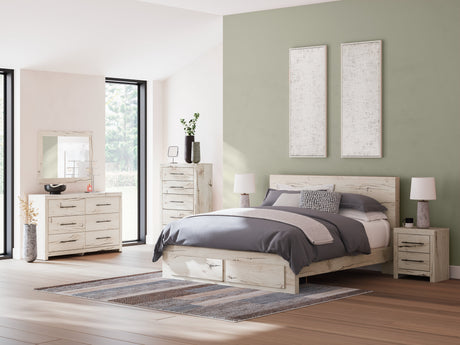 Lawroy Light Natural King Storage Platform Bed by Ashley at Eve Furniture