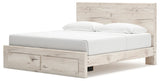 Lawroy Light Natural King Storage Platform Bed by Ashley at Eve Furniture