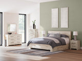 Lawroy Light Natural King Storage Platform Bed with 4 Drawers by Ashley at Eve Furniture