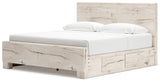 Lawroy Light Natural King Storage Platform Bed with 4 Drawers by Ashley at Eve Furniture