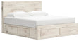 Lawroy Light Natural King Storage Platform Bed with 6 Drawers by Ashley at Eve Furniture