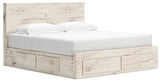 Lawroy Light Natural King Storage Platform Bed with 6 Drawers by Ashley at Eve Furniture