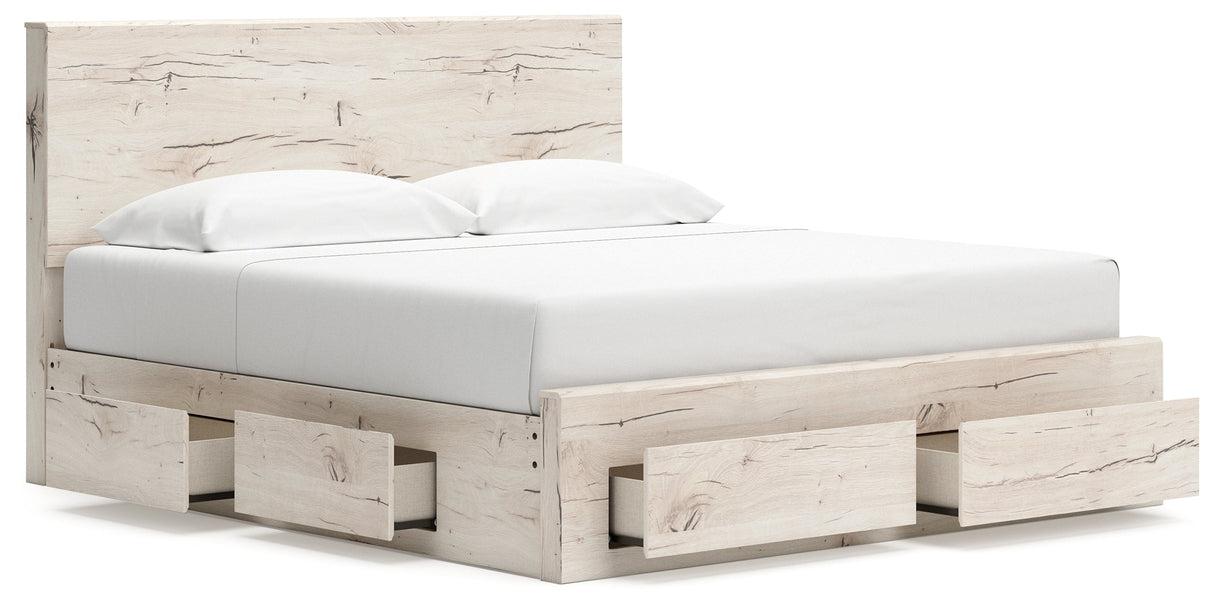 Lawroy Light Natural King Storage Platform Bed with 6 Drawers by Ashley at Eve Furniture