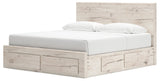 Lawroy Light Natural King Storage Platform Bed with 6 Drawers by Ashley at Eve Furniture