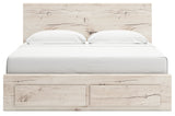 Lawroy Light Natural King Storage Platform Bed with 6 Drawers by Ashley at Eve Furniture