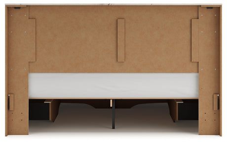 Lawroy Light Natural King Storage Platform Bed with 6 Drawers by Ashley at Eve Furniture