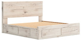 Lawroy Light Natural King Storage Platform Bed with 6 Drawers by Ashley at Eve Furniture