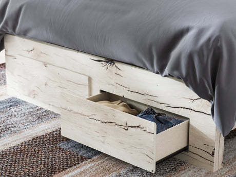 Lawroy Light Natural Queen Storage Platform Bed by Ashley at Eve Furniture