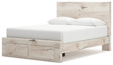 Lawroy Light Natural Queen Storage Platform Bed by Ashley at Eve Furniture