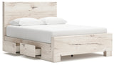 Lawroy Light Natural Queen Storage Platform Bed with 2 Drawers by Ashley at Eve Furniture