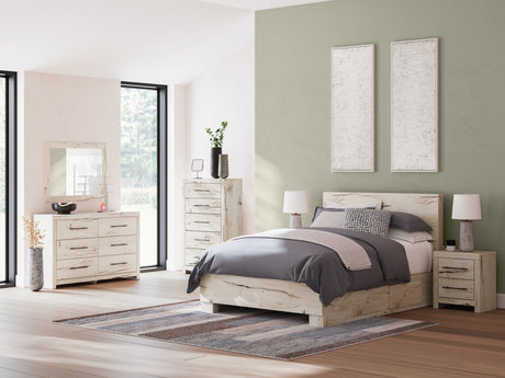 Lawroy Light Natural Queen Storage Platform Bed with 4 Drawers by Ashley at Eve Furniture