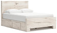 Lawroy Light Natural Queen Storage Platform Bed with 4 Drawers by Ashley at Eve Furniture