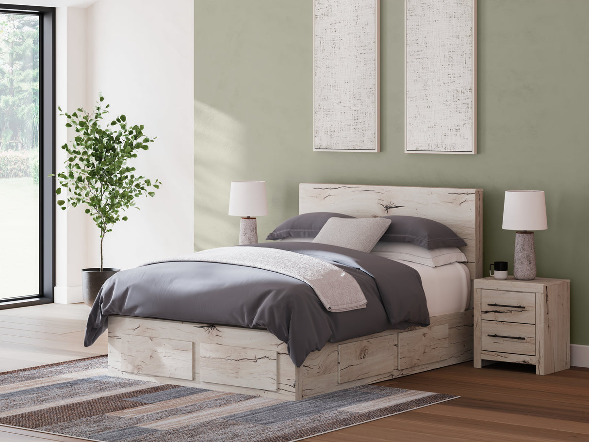 Lawroy Light Natural Queen Storage Platform Bed with 6 Drawers by Ashley at Eve Furniture