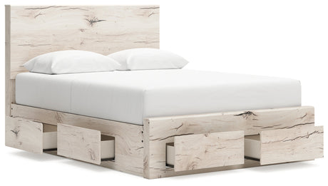 Lawroy Light Natural Queen Storage Platform Bed with 6 Drawers by Ashley at Eve Furniture