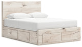 Lawroy Light Natural Queen Storage Platform Bed with 6 Drawers by Ashley at Eve Furniture