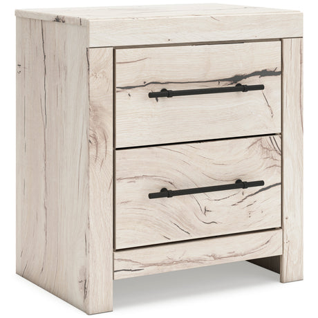 Lawroy Light Natural Storage Panel Bedroom Set with 2 Footboard Drawers by Ashley at Eve Furniture