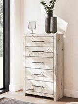 Lawroy Light Natural Storage Panel Bedroom Set with 2 Footboard Drawers by Ashley at Eve Furniture