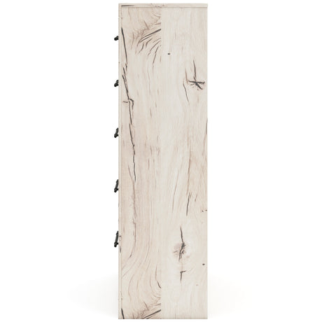 Lawroy Light Natural Storage Panel Bedroom Set with 2 Footboard Drawers by Ashley at Eve Furniture
