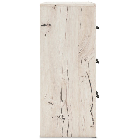 Lawroy Light Natural Storage Panel Bedroom Set with 2 Footboard Drawers by Ashley at Eve Furniture