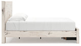 Lawroy Light Natural Storage Panel Bedroom Set with 2 Footboard Drawers by Ashley at Eve Furniture
