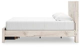 Lawroy Light Natural Storage Panel Bedroom Set with 2 Footboard Drawers by Ashley at Eve Furniture