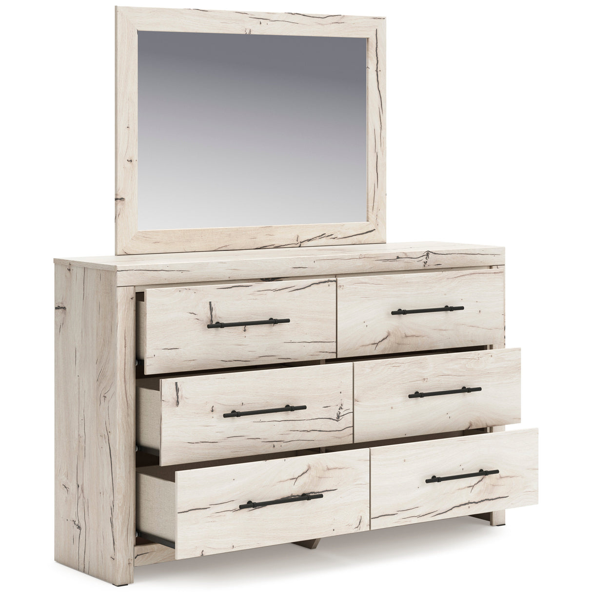 Lawroy Light Natural Storage Panel Bedroom Set with 2 One-Side Drawers by Ashley at Eve Furniture