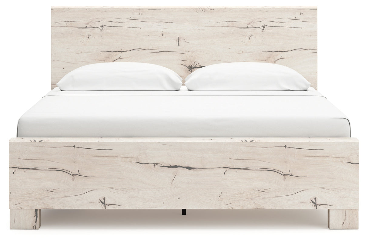 Lawroy Light Natural Storage Panel Bedroom Set with 2 One-Side Drawers by Ashley at Eve Furniture