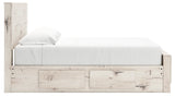 Lawroy Light Natural Storage Panel Bedroom Set with 2 One-Side Drawers by Ashley at Eve Furniture