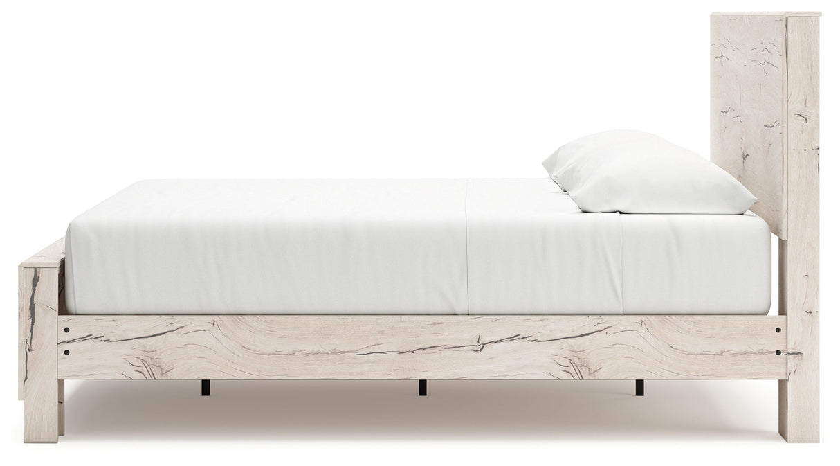 Lawroy Light Natural Storage Panel Bedroom Set with 2 One-Side Drawers by Ashley at Eve Furniture