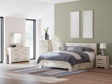 Lawroy Light Natural Storage Panel Bedroom Set with 2 One-Side Drawers by Ashley at Eve Furniture