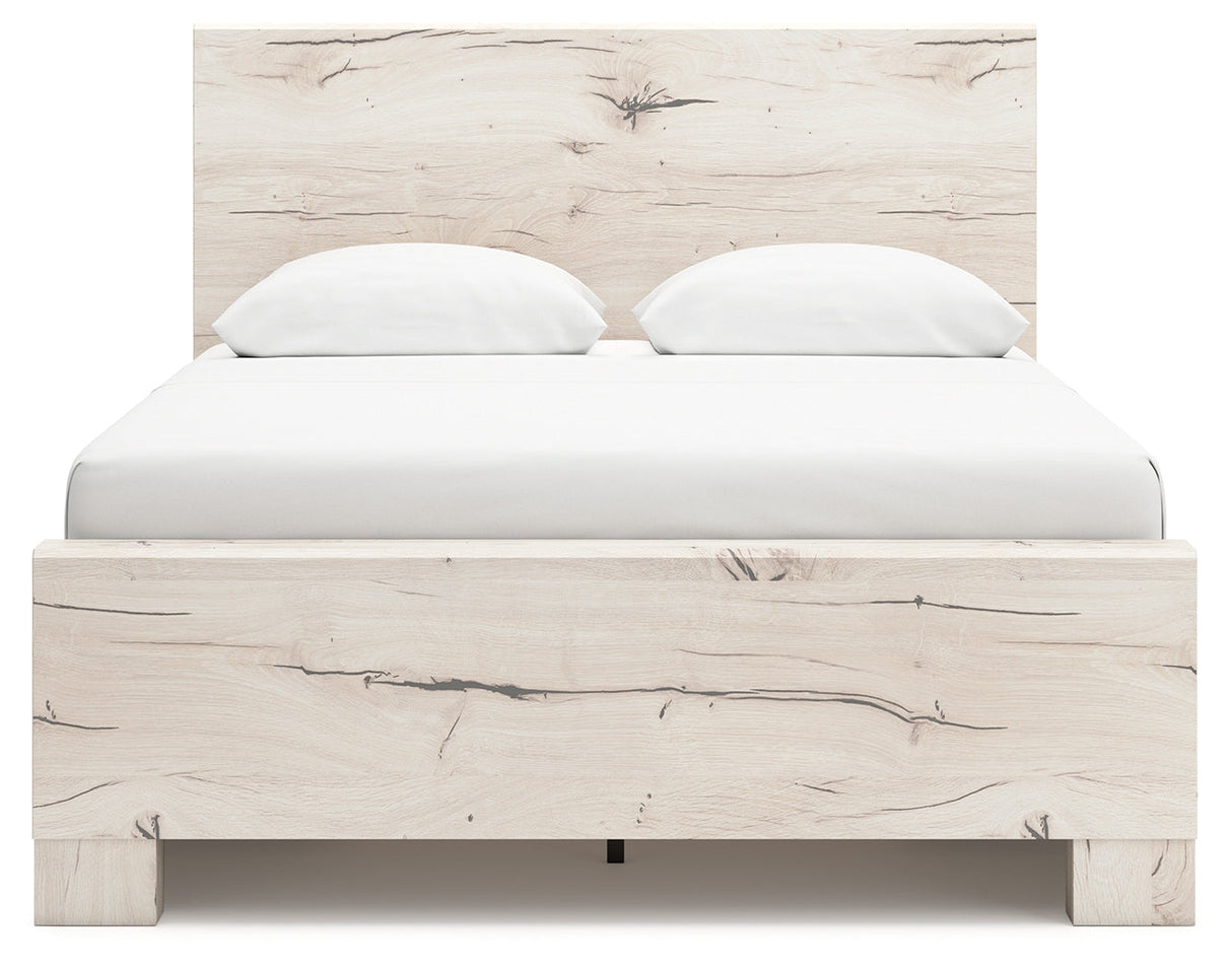 Lawroy Light Natural Storage Panel Bedroom Set with 4 Side Drawers by Ashley at Eve Furniture